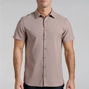 BYLT Premium Basics Vista Short Sleeve Button Down - Mauve